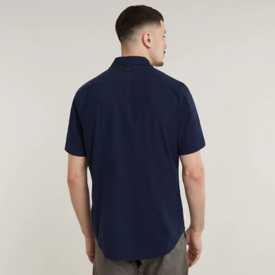 Afbeelding van GStar Overhemd Effen Slim Fit Blauw S