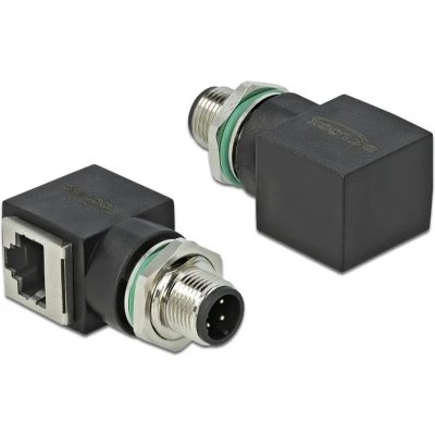 Afbeelding van M12 4 pins D gecodeerd (m) RJ45 (v) industriële netwerkadapter Profinet / TPU