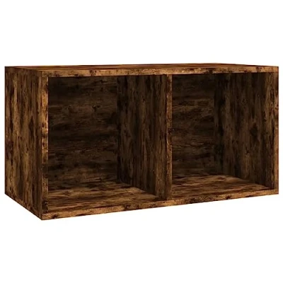 Afbeelding van vidaXL Opbergdoos voor vinylplaten, gerookt eiken, 71 x 34 36 cm, hout