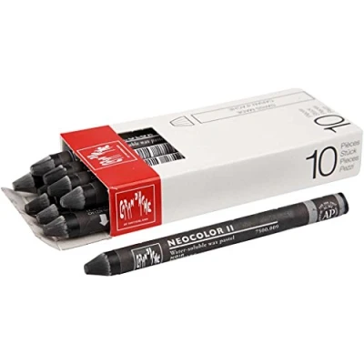 Image de Caran d&#039;Ache crayons de cire NeocolorII noir 10 pièces