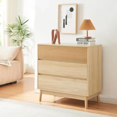 Afbeelding van Ladekast Landskrona commode met 3 lades 79,5x80x40 cm eikenkleurig [en.casa]