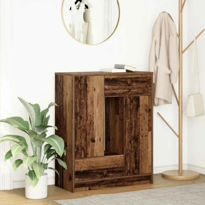 Afbeelding van vidaXL Dressoir met lades en deuren 73x31x90 cm oud hout