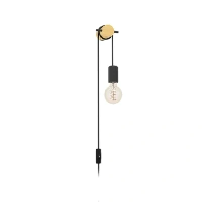 Afbeelding van EGLO Buddon Wandlamp E27 5,5 cm Bruin/Zwart