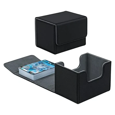 Afbeelding van Tolesum Opbergdoos voor MTG, Trading Card Storage Box 200 kaarten zonder tas, magnetische deckbox TCG magische kaarten/bestelling/TCG/verzamelkaarten (zwart)