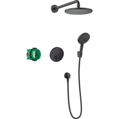 Afbeelding van Hansgrohe Croma select HG ShowerSet met PowderRain hoofddouche 240 mat zwart
