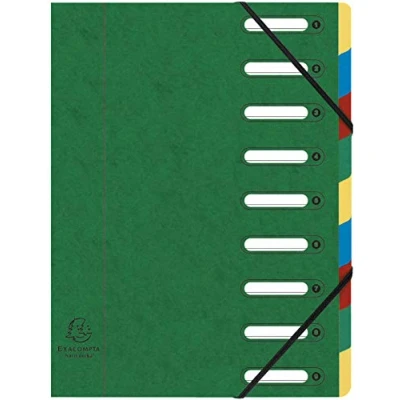 Afbeelding van Exacompta Opbergmap, uittrekbaar, 24,5 x 32 cm, A4, 9 secties, groen