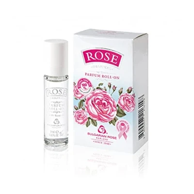 Afbeelding van Parfumolie met natuurlijke rozenolie uit Bulgarije, langdurige parfum, originele geur van roos roll on 9ml