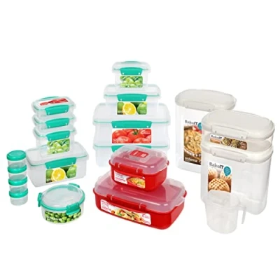 Afbeelding van Sistema TerraCycle® Cadeauset voor opslag en organisatie de keuken, 18 containers, lunchboxen, maaltijdbereiding, voorraadkast, stoomkoker