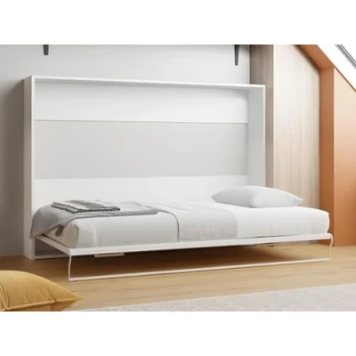 Afbeelding van Vente unique Opklapbaar bed 140 x 200 cm Handmatige horizontale opening Wit + matras MALINA II L 208 H 154 D 159