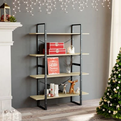 Afbeelding van Boekenkast met 4 schappen 100x30x140 cm spaanplaat sonoma eiken