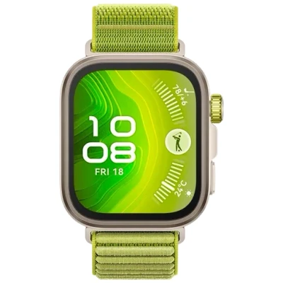 Afbeelding van HUAWEI WATCH FIT 4 Pro Groen geweven horlogeband Ultra slank design ECG Functie Geavanceerde sportmodi Tot 10 dagen batterijduur Compatible met iOS &amp; Android