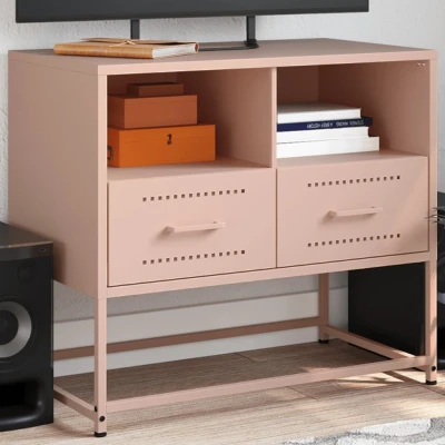 Afbeelding van Tv meubel 68x39x60,5 cm staal roze