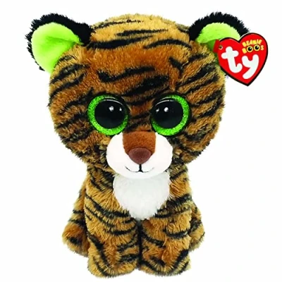 Image de Peluche Ty Beanie Boo&#039;s Small Tiggy Le Tigre Marron et Vert