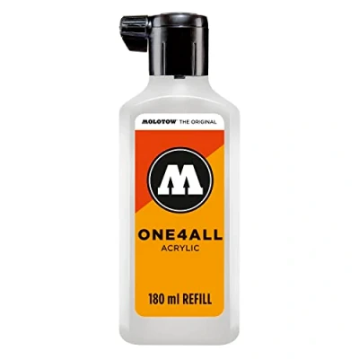 Afbeelding van Molotow ONE4ALL navulverpakking acryl kleur 160 signaal, wit, 180 ml, navulinkt voor permanente marker