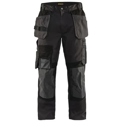 Image de Pantalon artisan stretch gris foncé/noir