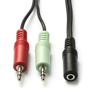 Afbeelding van 3.5 mm jack splitterkabel Nedis 0.12 m (CTIA, Stereo)