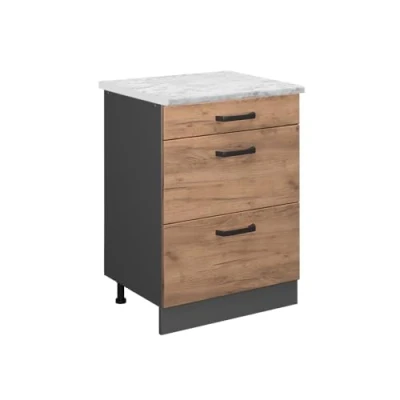 Afbeelding van Vicco Keukenonderkast R Line, Krachtige eik goud/Antraciet, 40 cm WB Marmer