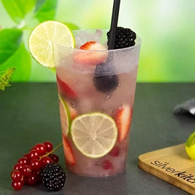 Afbeelding van 30 x drinkbekers 400 ml onbreekbare herbruikbare partybekers longdrinkglazen transparant van PP plastic Made in Germany silverkitchen