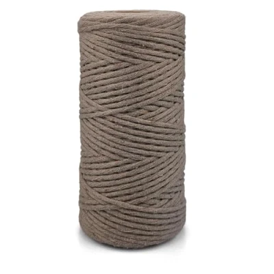 Afbeelding van Netuno Macramégaren, donkerbeige, 3 mm, 100 m, katoen, voor knutselen, decoratie, haken en handwerk