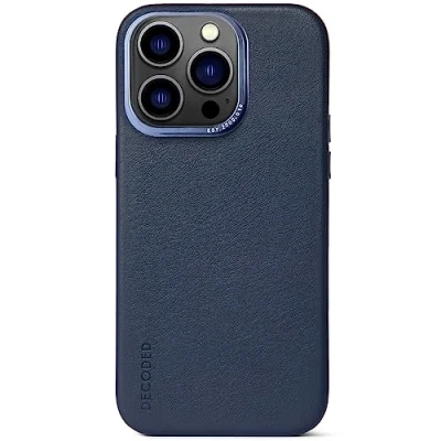 Image de Decoded Coque Compatible avec le MagSafe en cuir pour iPhone 14 Pro Max Bleu