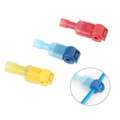 Afbeelding van Aiqeer 200 Stuks T Tap Connector Terminal Kit, Elektrische Draad Connector, Snelle en Geïsoleerde Mannelijke Zwaarden Kit (Rood, Blauw, Geel)