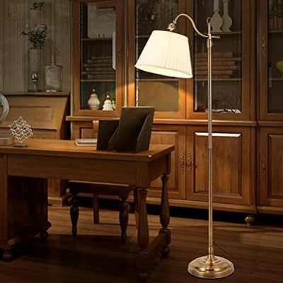 Afbeelding van ACHNC Vintage LED Vloerlamp Woonkamer Gouden Slaapkamer Bedlampje Verticale E27 Leeslamp, Metaal