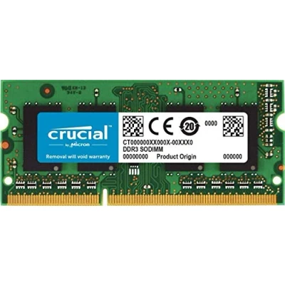 Afbeelding van Crucial CT51264BF160BJ 4GB geheugen (DDR3L, 1600 MT/s, PC3L 12800, Single Rank, SODIMM, 204 Pin)