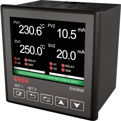 Afbeelding van Enda EUC9526 230 PID Universele regelaar B, E, J, K, L, N, R, S, T, U, Pt100, NTC Relais 2 A, SSR (b x h) 96 mm