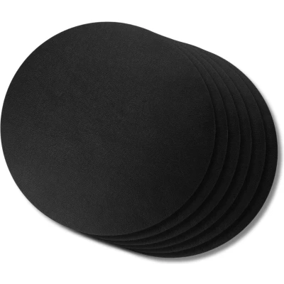 Afbeelding van Placemats Vegan leer Zwart � 38 cm 6 Stuks