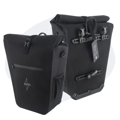 Afbeelding van Voltano Luxe E bike Fietstas 28L Zwart Pakaftas Met Laptop vak 100% Waterdicht