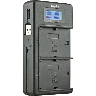 Afbeelding van Jupio USB Duo Charger LCD voor Canon LP E6(N)