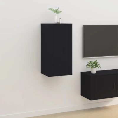 Afbeelding van Tv wandmeubel 40x34,5x80 cm zwart