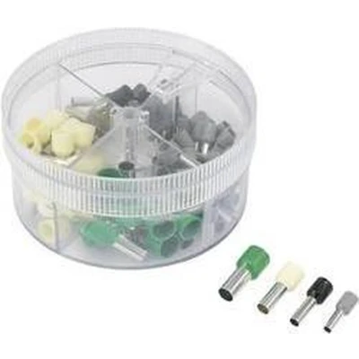 Afbeelding van TRU COMPONENTS 739705 Assortiment adereindhulzen 4 mm², 6 10 16 mm² Deels geïsoleerd Grijs, Zwart, Ivoor, Groen 100 stuk(s)
