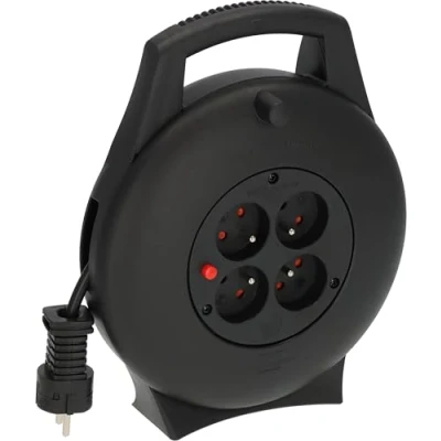 Afbeelding van Brennenstuhl Vario Line kabelhaspel 4 voudig / mini stroomhaspel penaarde (kabelhaspel voor huishoudelijk gebruik, 10m kabel, Made in Germany)