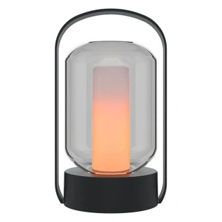 Afbeelding van Calex Oplaadbare Tafellamp Como Draadloos Vuureffect Warm Wit Licht Accu Touch Waterdicht Decoratie voor Tuin, Woonkamer, Slaapkamer Sfeerverlichting Zwart