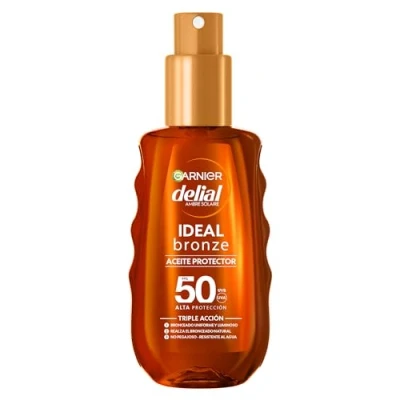 Afbeelding van Delial Garnier Ideale beschermende olie Bronze SPF 50 voor een gelijkmatige en stralende bruining, 150 ml