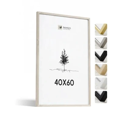 Afbeelding van Heimlich® Fotolijst van echt hout, 40 x 60 cm, grote lijst voor documenten, eiken, om op te hangen