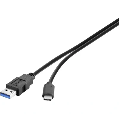 Afbeelding van Renkforce USB kabel 3.2 Gen1 (USB 3.0 / 3.1 Gen1) A stekker, C stekker 0.30 m Zwart Vergulde steekcontacten RF 3241262