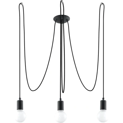 Afbeelding van Plafondlamp EDISON 3 zwart 3x E27 300x300x150cm IP20 230V AC