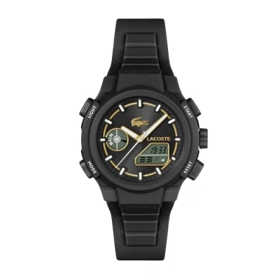 Image de Lacoste Montre Quartz Multifonction Analogique Digitale pour Femme Collection LC33 avec Bracelet en Silicone Noir 2001434