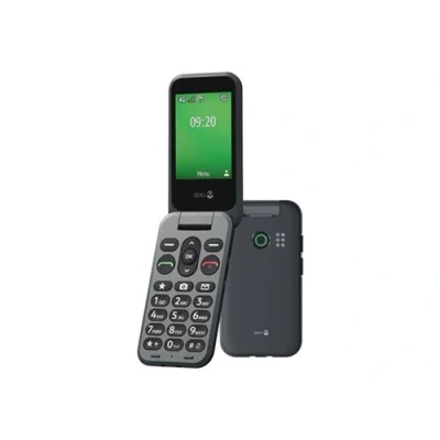 Image de DORO Leva E20 4G téléphone de service RAM 64 Mo / Mémoire interne 128 microSD slot écran LCD (TFT) 320 x 240 pixels (60 Hz) rear camera 0,3 MP graphite