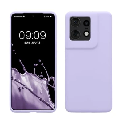 Afbeelding van kwmobile telefoonhoesje geschikt voor Motorola Edge 50 Pro Hoesje met siliconen coating Smartphone case in lavendel