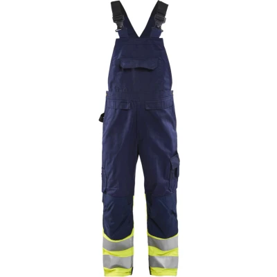 Afbeelding van Blaklader High Vis bretelbroek 2662 1800 Marine/High Geel C60