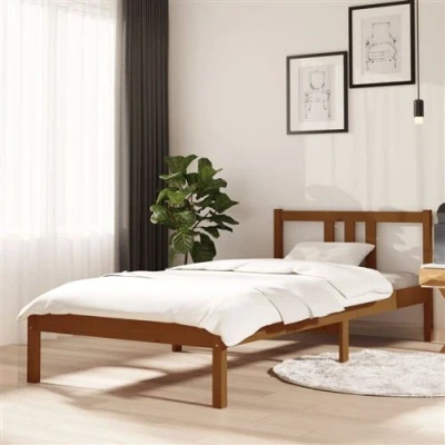 Afbeelding van Bedframe massief hout honingbruin 90x200 cm