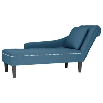 Afbeelding van vidaXL Chaise longue met kussen en rechterarmleuning fluweel blauw