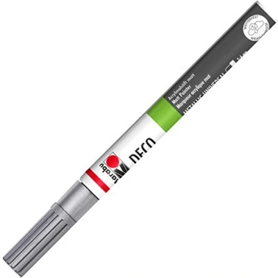 Afbeelding van Marabu Deco tip 3 4 mm, painter marker, zilver, 0,8 x 3,2 15 cm