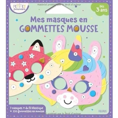 Afbeelding van ANIMAUX MES MASQUES EN GOMMETTES MOUSSE (7 + 120 GOM
