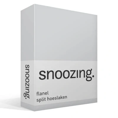 Afbeelding van Snoozing Flanel Split hoeslaken Tweepersoons 140x200 cm Grijs
