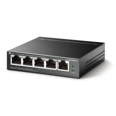 Image de TP Link TL SG1005LP V1 commutateur non géré 5 x 10/100/1000 (4 PoE+) de bureau fixation murale PoE+ (40 W)