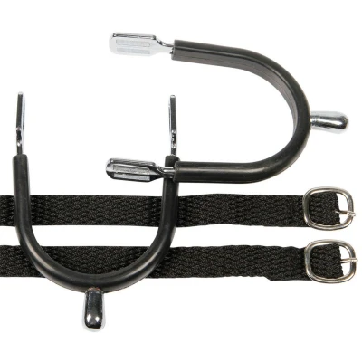 Afbeelding van Harry&#039;s Horse Sporen knop verchroomd / rubber + riem H20